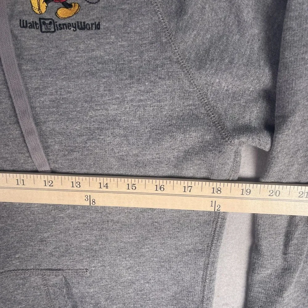 Walt Disney World Mickey‎ Mouse Full Zip Fleece Jacket Youth XL Gray Long Sleeve